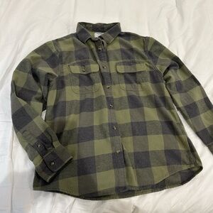 Old Navy Green and Black Plaid Men's Shirt
